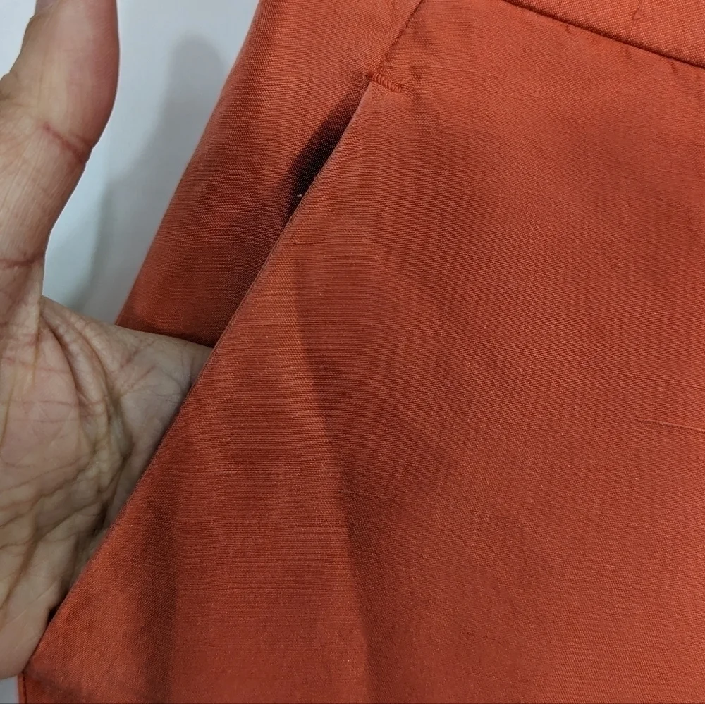 Ann Taylor Vintage Raw Silk Cropped Pants Sz M